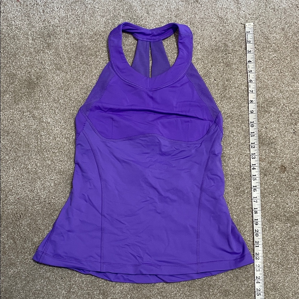 Lulu Lemon Purple Racerback Athletic Tank Top built in bra